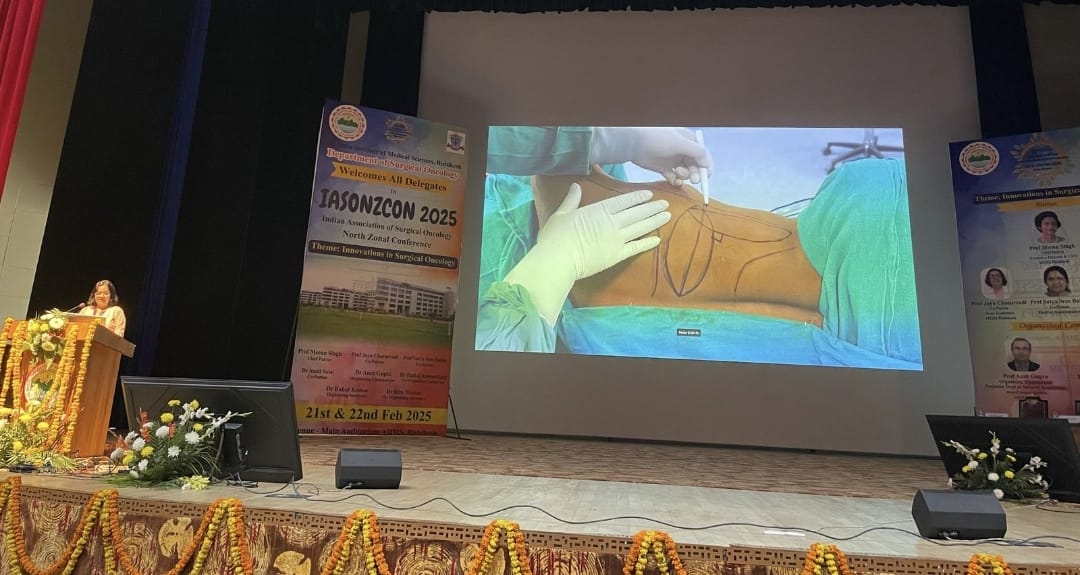 Delivered a video presentation on whole breast reconstruction with Boomerang LD flap at AIIMS Rishikesh
